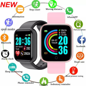 Chytré hodinky Y68 Muži Ženy Monitor srdečního tepu Sport Fitness Tracker Dětské hodinky Chytré hodinky D20 pro Android IOS Chytré hodiny