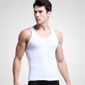 1 ks Muži Bavlněná tílka Spodní prádlo Pánské tílko Transparentní košile Mužské bodyshaper Fitness Wrestlingová tílka