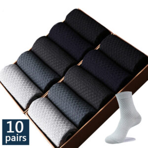 10 párů/šarže Muži Ponožky z bambusového vlákna Muži Prodyšné Kompresní dlouhé ponožky Podnikání Běžné