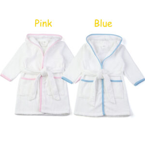 100% bavlna Bílé froté župany na ručníky se stahovací šňůrkou Unisex Dětské Dívčí Noční prádlo Chlapecké koupací soupravy