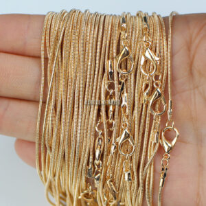 10ks/šarže KC zlatá barva 1,2mm hadí řetízkové náhrdelníky pro ženy 16″ 18″ 20″ 24″ řetízky na módní šperky
