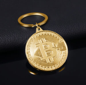 Nejnovější přívěšek na klíče s bitcoiny Sběratelský přívěšek na klíče s přívěškem na mince s kouskem z fyzického kovu Ženy a muži Šperky Doplňky Dárky