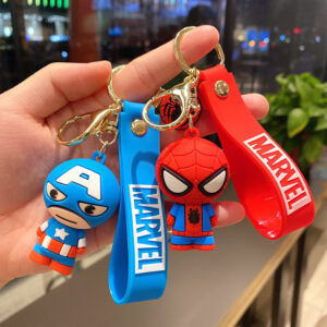 Marvel Spiderman Hrdina Iron Mana Kreslený přívěsek na klíče Anime Avengers Spiderman Klíčenka Figura Kovové klíče od auta Šperky Hračky Gif