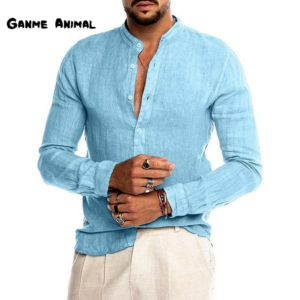 Pánské jednobarevné prádlo s dlouhým rukávem rychleschnoucí košile s knoflíky límec pánská košile Trend topy Plus velikost S-5XL