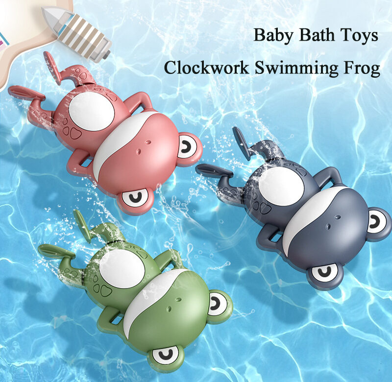 Nové hračky pro miminka do vany pro děti New Baby Bath Hračka do vany Roztomilé žabky Hodinová hračka do vany Hodinová hračka na plavání