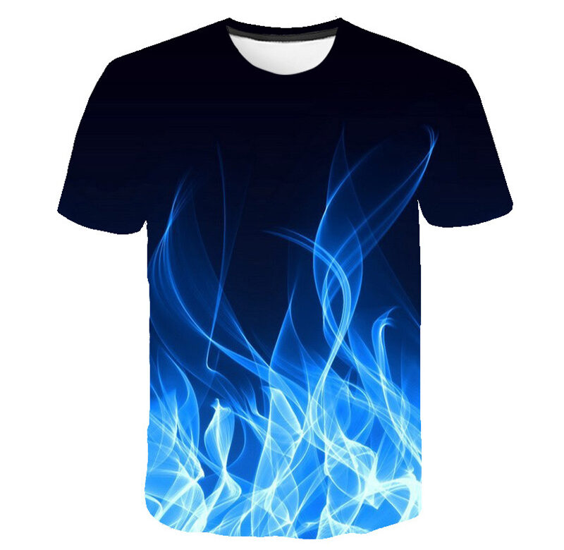 Flame trička Oblečení Léto Nové Dětské Ležérní Volná trička Oblečení Chlapci a dívky Krátké rukávy Topy Trička Kostýmy