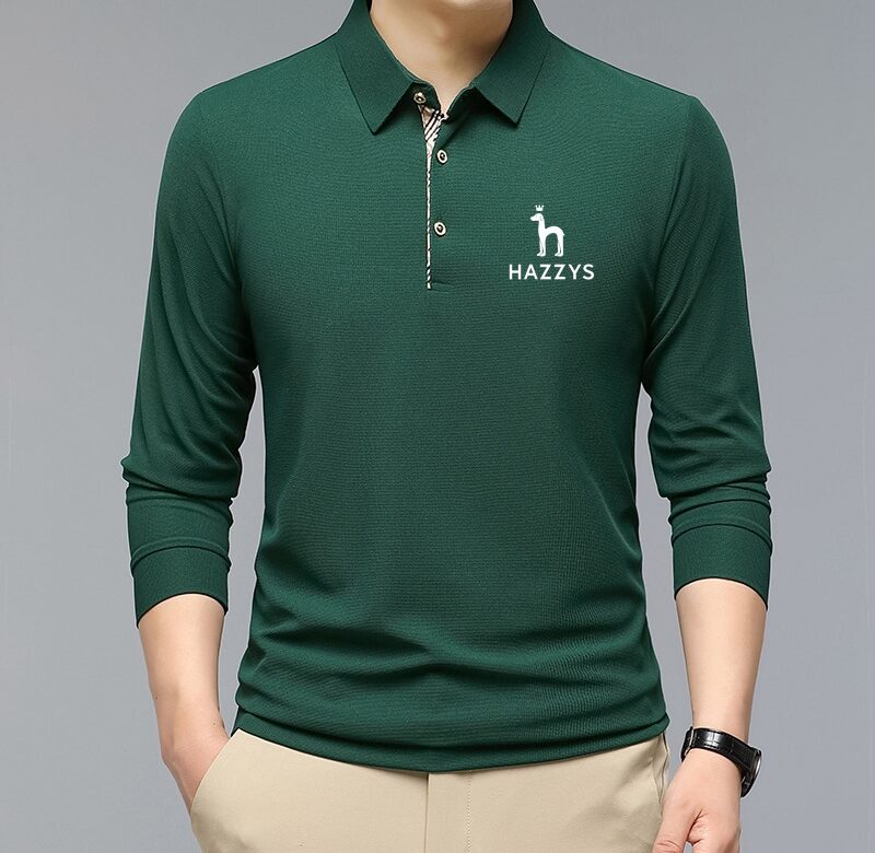 Nová pánská polokošile Obchodní podzimní tričko s dlouhým rukávem Hazzys Ležérní Pánské polokošile Fit Tenké korejské košile oblečení na knoflíky