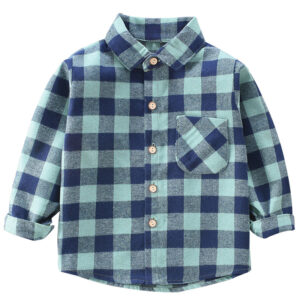 Nové batolecí chlapecké košile s dlouhým rukávem kostkovaná košile pro děti jaro podzim děti oblečení běžné bavlněné košile topy 24M-7Y