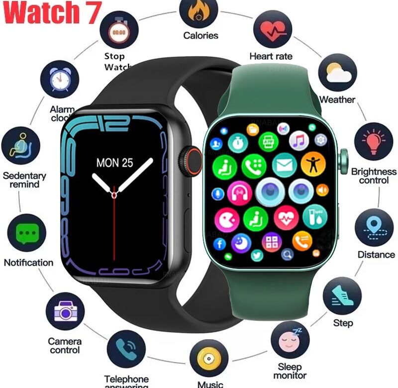 Chytré hodinky řady 7 Bezdrátové nabíjení Přijmout hovor Sport Fitness Tracker Vlastní ciferník Chytré hodinky Muži Ženy Pro Apple Watch