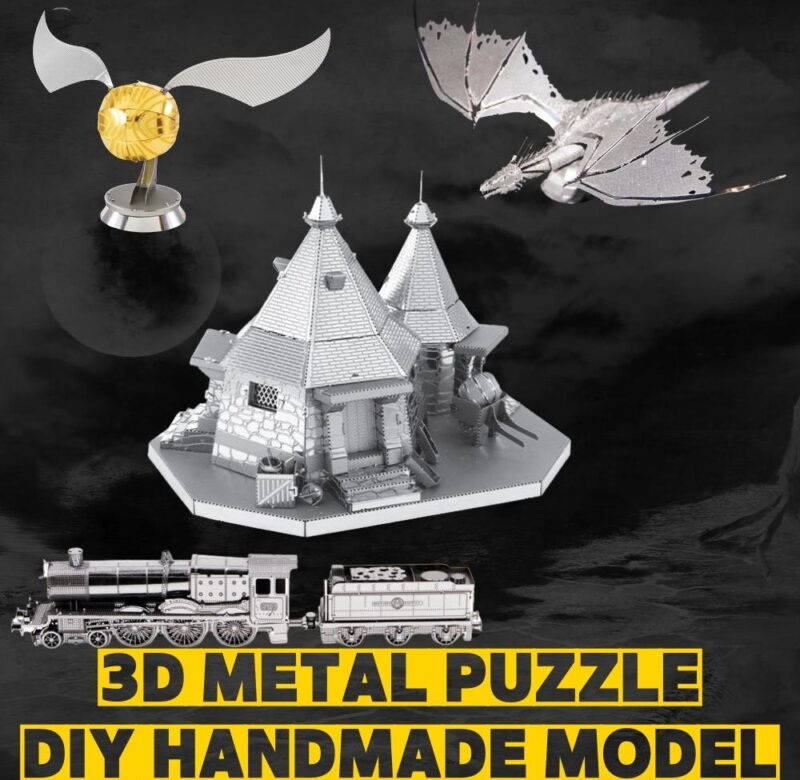3D Bradavické expresní kovové puzzle DIY hlavolam pro dospělé Hračka Sestavení Dekorace Vzdělávací puzzle Sestavení DIY Ruční výroba
