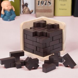 3D dřevěné puzzle IQ Toy 54T Rusko Ming Luban Kostky Vzdělávací hračky Pro děti Děti Dospělí IQ hlavolam Burr IQ Toys