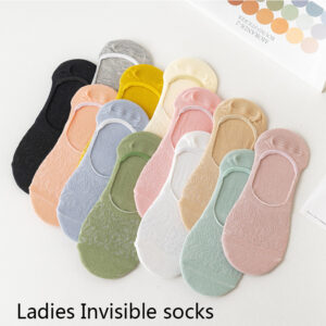 5 párů letní síťované dámské ponožky tenké prodyšné duté neviditelné ponožky silikonové protiskluzové ponožky bonbónové ženské ponožky