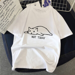 Tričko 90. let Grafický Rock Top Dámské Tričko Kresba štětcem Kočka Harajuku Vintage Tričko Královna módy Dámské tričko