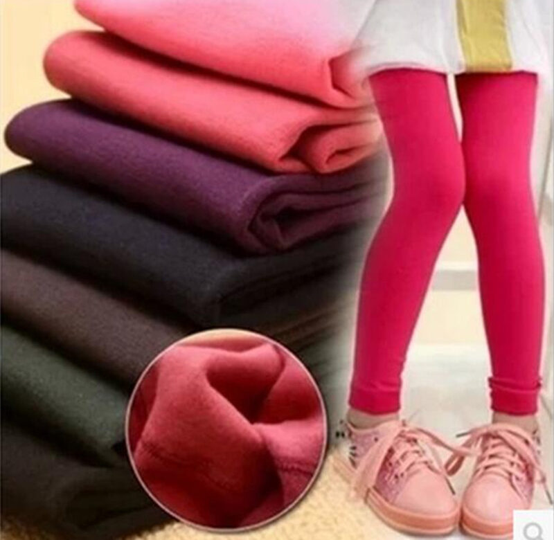 Podzim Zima Dívčí legíny Plus Samet pro udržení tepla Candy Colors Dětské Dívčí kalhoty Dětské legíny 3-9 let pro dívky