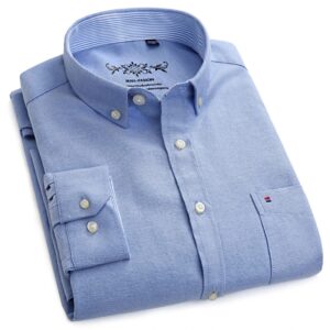 BAMBOOPLE New Spring Oxford Pánské košile s dlouhým rukávem ležérní košile pevná košile 5XL 6XL Velká velikost košile společenská mužská AEchoice
