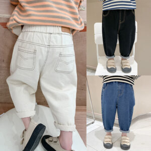 Chlapeček Dívka Volné Džíny Nová móda Korejský styl Ležérní Jednobarevné Džíny Jaro Podzim Dětské džínové kalhoty na 1-7 let