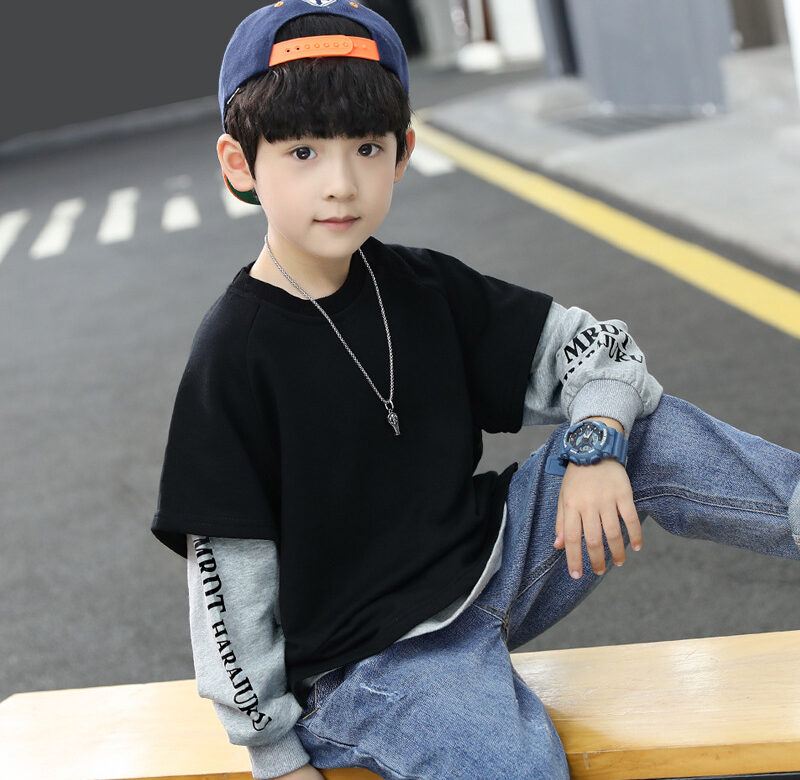 Chlapecký svetr Tričko s dlouhým rukávem Dětská košile Nové jarní topy Mikiny Mikiny a mikiny Oblečení na 12 let