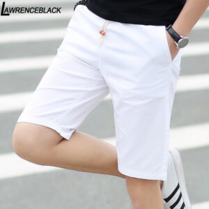 Nové letní ležérní bílé šortky značky pánské letní Basic Short pánské korejské tenké bavlněné všestranné módní pánské plážové kalhoty