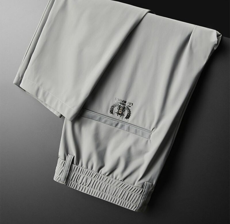 Prodyšné jednoduché elastické kalhoty z ledového hedvábí Dlouhé kalhoty Uvolněný střih do školy