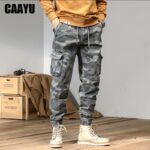 Pánské kalhoty CAAYU Cargo Pánské s mnoha kapsami Pánské Hip Hop Japonské Streetwear Kalhoty Běžné Maskovací kalhoty Pro muže