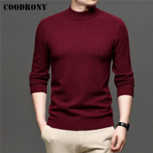 COODRONY podzimní zimní svetr pro muže silný teplý svetr s výstřihem s výstřihem Pure Color rolák Pánské oblečení pro volný čas značky Z1062