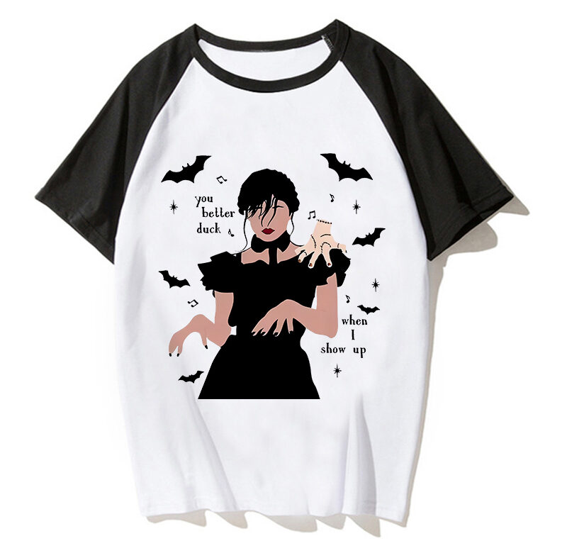 Kreslené tričko Středa Addams Dětské tričko Nesnáším lidi Oblečení Dítě Dívka Chlapec Nevermore Academy Tričko Miminko Neformální Top