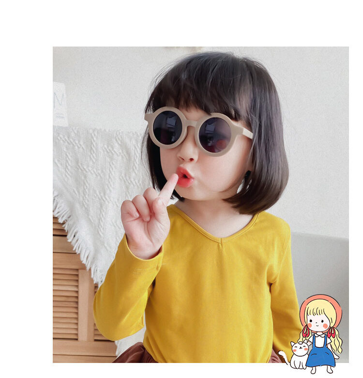 Dětské sluneční brýle Klasické módní kulaté brýle Baby New Plastové Chlapecké a dívčí Vintage brýle Sluneční brýle Kid Out Door UV400