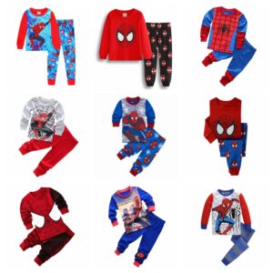 Soupravy dětského oblečení Chlapci oblečení na spaní Oblečení Dětská sada pyžama Spiderman Holčička Bavlna Kreslená pyžama Jaro Podzimní pyžama