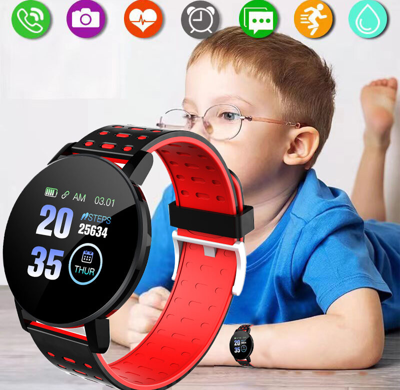 Dětské sportovní chytré hodinky Led digitální hodiny Vodotěsné chytré hodinky Dětský monitor srdečního tepu Fitness Tracker Hodinky pro chlapce a dívky