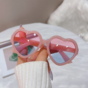 Roztomilé Candy Color Hearts Dětské sluneční brýle Dětské Retro Pink Cartoon Sluneční Brýle Rám Dívčí Kluci Dětské Sluneční brýle UV400 Brýle