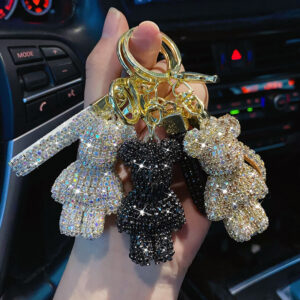 Roztomilý kamínkový přívěsek na klíče Kreslený přívěsek s medvědem Pro ženy Taška Přívěsek na klíče do auta Mobilní telefon Jemné šperky Doplňky Dárky pro dívky