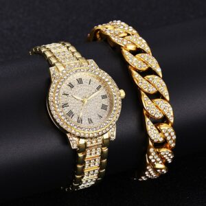 Dámské diamantové hodinky Zlaté hodinky Dámské náramkové hodinky Luxusní značkové drahokamy Dámské náramkové hodinky Dámské Relogio Feminino