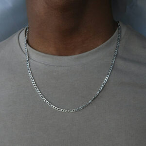 Módní nový řetízkový náhrdelník Figaro pro muže Punková stříbrná barva Nerezová ocel Dlouhý náhrdelník Pánské hip hop šperky dárek