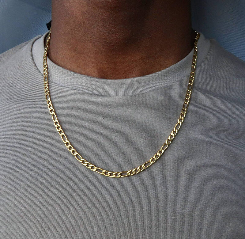 Módní nový řetízkový náhrdelník Figaro Pánské 3mm Nerezová ocel Zlatá barva Dlouhý náhrdelník pro muže Šperky Dárek Collar Hombres