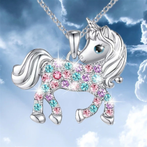 Módní náhrdelník Jednorožec Luxusní kreativní náhrdelníky s poníkem pro ženy Dívka Roztomilé děti Kreslené zvířecí šperky