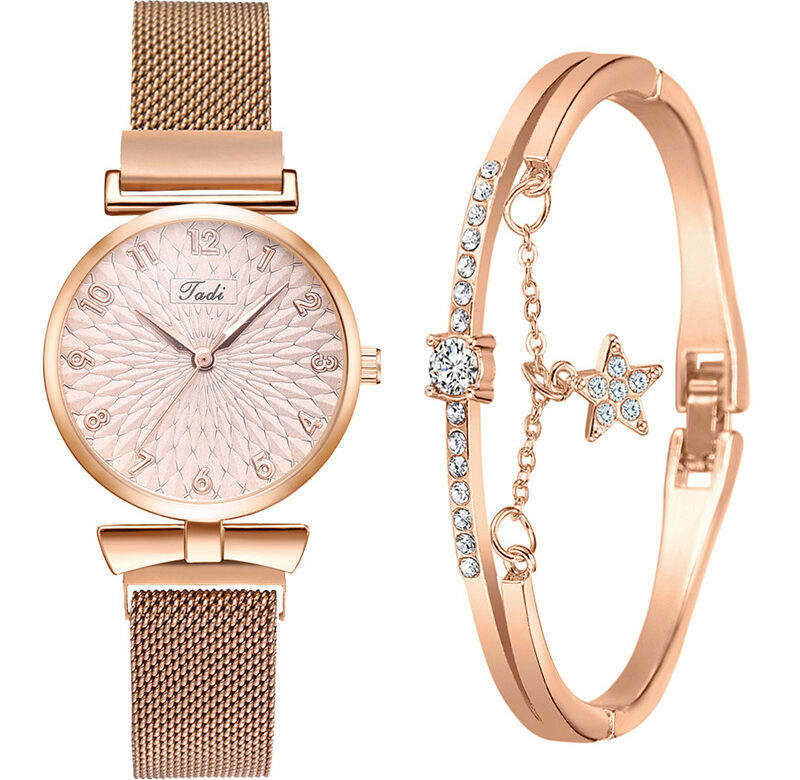 Móda Ženy Náramek Quartz hodinky pro ženy Magnetické hodinky Dámské Sportovní šaty Růžové zlato Náramkové hodinky Hodiny relogio feminino