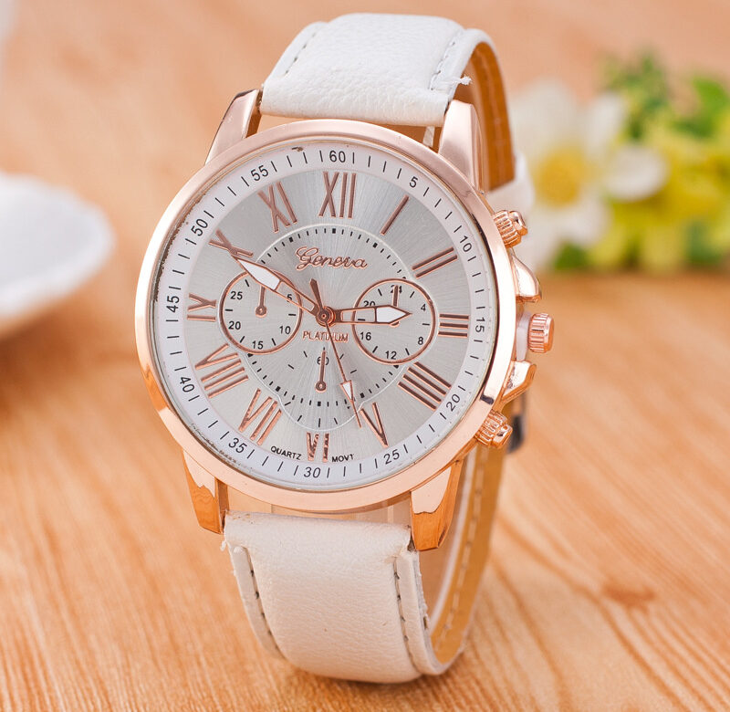 Módní dámské hodinky Unisex kožené náramkové hodinky Quartz pro ženy Business Casual hodinky