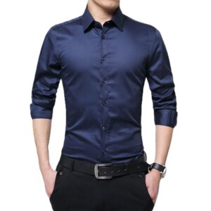 Společenská košile Pánské oblečení Jednobarevné Límeček Jednořadý Podzimní Slim Pánská košile Top Business