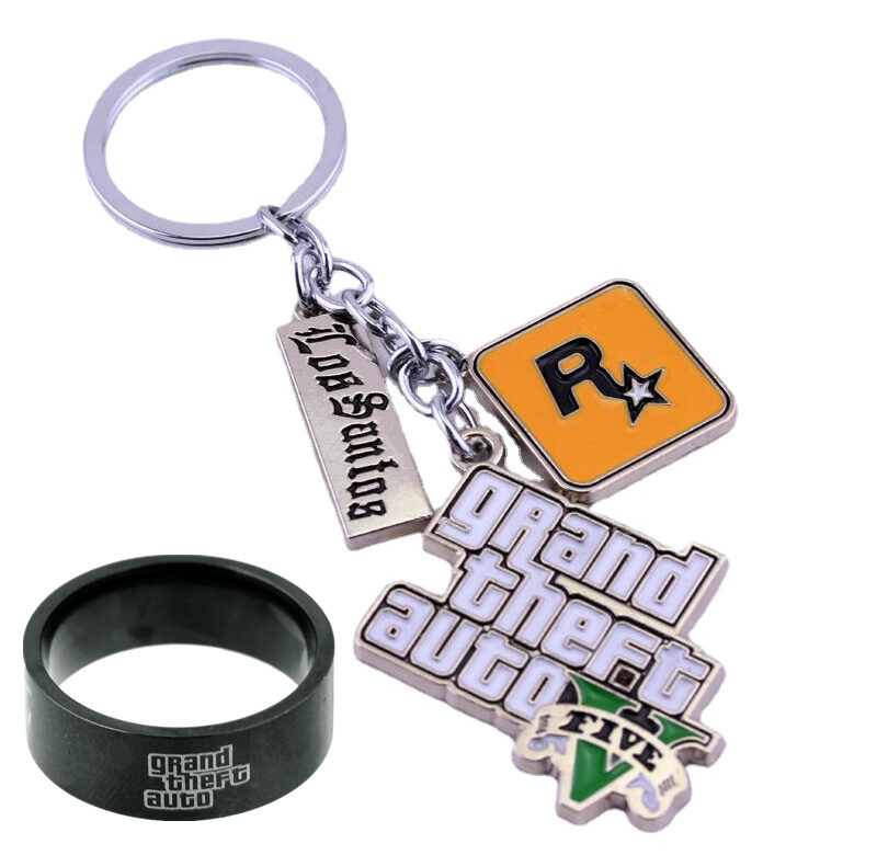 Hra GTA V Grand Theft Auto 5 kroužků na klíče PS4 Xbox PC Klíčenka pro fanoušky Držák na klíče do auta llaveros