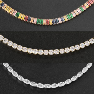Geometrický křišťálový sexy tenisový náhrdelník pro ženy Kpop Iced Out kubické zirkony řetízky na krk Dámské trendy šperky dárky