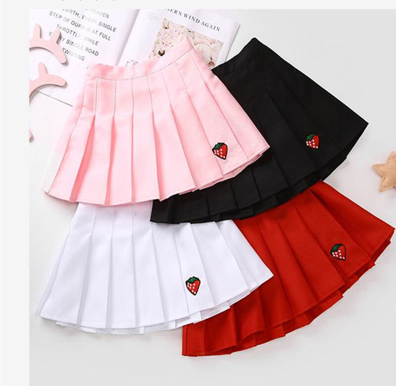 Dívčí skládané sukně Školní dětské oblečení 2 4 6 8 10 12 13 14letá holčičí sukně s kraťasy Růžová Studentská dětská Tutu sukně