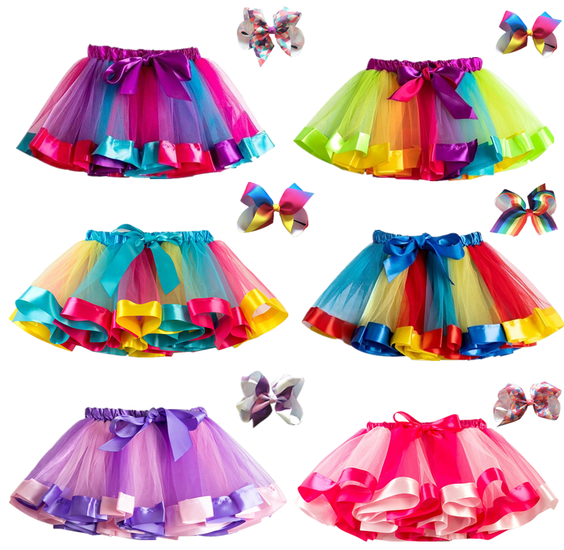 Dívčí sukně Tutu Dětské Dívčí sukně Mini Pettiskirt Dance Rainbow Tyl Dětská princezna sukně Barevné dětské letní oblečení