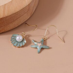 Gold Shell Earrings Women Jewelry Charms Attract Lady Beach Party Starfish Irregular Dangle Decoration Gifts Girls Decor