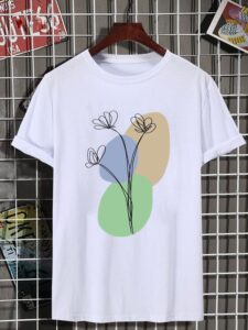 Grafické tričko Abstraktní Beach Rostlinný Trend Roztomilé ženy Oblečení s krátkým rukávem Lady Módní Potisk Letní Dámská košile Tričko