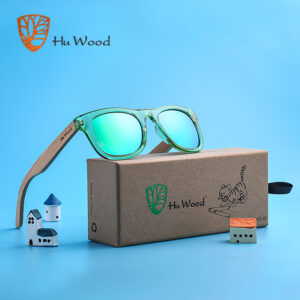 HU WOOD Brand Design děti Dětské sluneční brýle Vícebarevný rám Dřevěné sluneční brýle pro dítě Chlapci Dívčí Sluneční brýle Dřevo GR1001