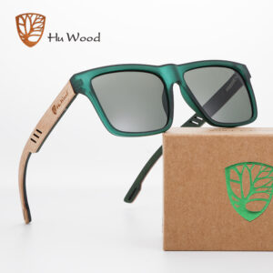 HU WOOD Nové vysoce kvalitní čtvercové sluneční brýle pro muže Polarizované UV400 Módní sluneční brýle Mirror Sportovní sluneční brýle Řidičské brýle