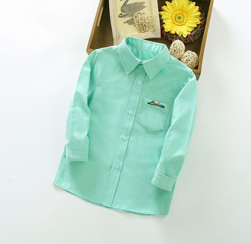 IENENS Yong Boy Košile Dětské Oblečení Jednobarevné 3-11leté Dětská Košile S Dlouhým Rukávem Jarní Topy Trička Košile Dětské Neformální Halenka