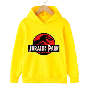Jurassic World Dominion Dinosaur Animals Kids Sweatshirts Boys Girls Autumn Winter Hooded Toddler Long Sleeve Clothes Sweaters