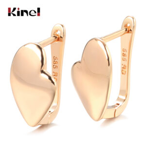 Kinel Hot Fashion lesklé visací náušnice 585 Růžové zlaté jednoduché náušnice pro ženy Vysoce kvalitní každodenní jemné šperky