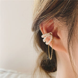 Korejské elegantní perlové náušnice do uší Nepropichovací Silné magnetické spony do uší pro ženy Dívky Falešné piercingové šperky